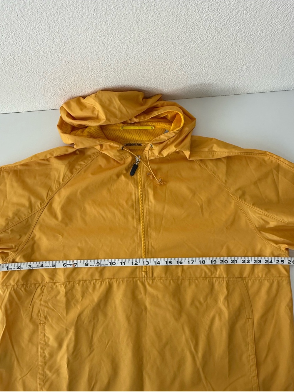 Vintage 90’s London Fog Yellow Hooded Anorak Rain Jacket Windbreaker Men’s XL - Picture 13 of 14